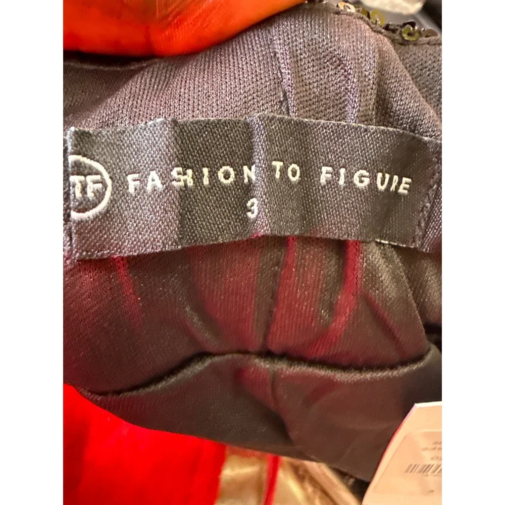 Fashion To Figure Women's Sequin Crop Top sz 2 & Wide Leg Pant‎ sz 3 Set